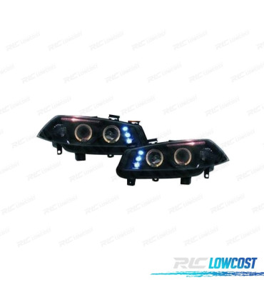 FAROS RENAULT MEGANE 02-05 OJOS ANGEL + LED FONDO NEGRO