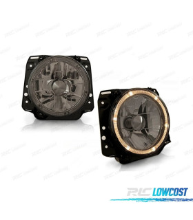 FAROS EXTERIORES VOLKSWAGEN VW GOLF MK2 83-91 OJOS ANGEL AHUMADO FONDO CROMO