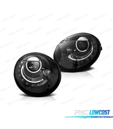 FAROS VOLKSWAGEN VW BEETLE 98-05 LUZ DIURNA FONDO NEGRO