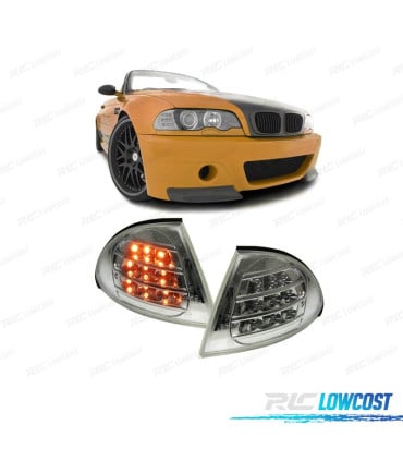 INTERMITENTES FRONTALES CROMADOS CON LED BMW E46 BERLINA 98-01