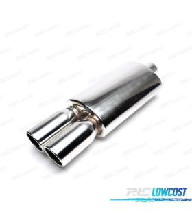 ESCAPE UNIVERSAL ACERO INOX DOBLE SALIDA DIAGONAL
