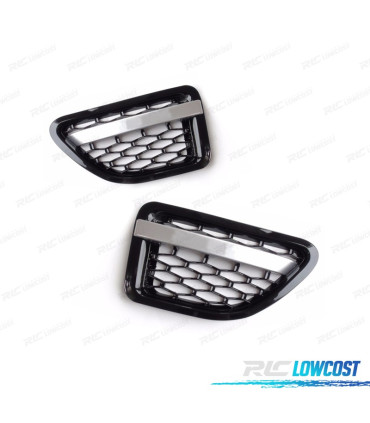 PARRILLAS LATERALES BRANQUIAS RANGE ROVER SPORT 06-09 LOOK AUTOBIOGRAPHY PIANO BLACK EDITION