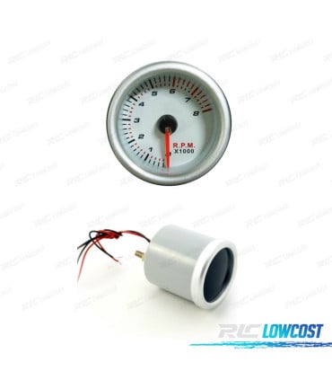 RELOJ TACOMETRO 8000RPM FONDO BLANCO ILUMINADO