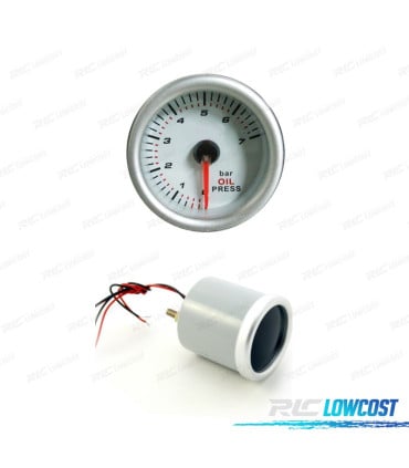 RELOJ PRESIÓN ACEITE FONDO BLANCO ILUMINADO