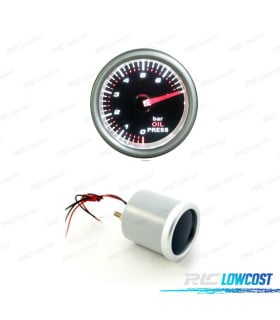 RELOJ PRESIÓN ACEITE FONDO NEGRO ILUMINADO