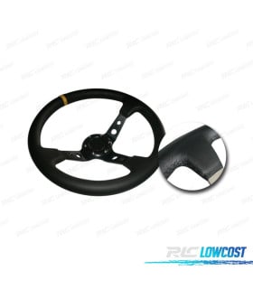 VOLANTE INVERTIDO PIEL SINTETICA NEGRO BRAZOS NEGROS Y RIBETE AMARILLO