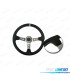 VOLANTE INVERTIDO PIEL SINTETICA NEGRO BRAZOS PLATEADOS Y RIBETE BLANCO WRC3