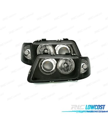 FAROS AUDI A3 8L 96-00 OJOS ANGEL FONDO NEGRO H7