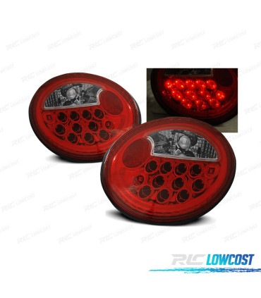 PILOTOS VOLKSWAGEN VW NEW BEETLE 98-05 LED ROJO CROMO