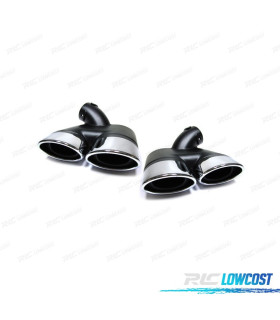 COLAS DE ESCAPE DOBLES OVALADAS MERCEDES W211 02-09 LOOK AMG DIESEL
