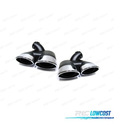 COLAS DE ESCAPE DOBLES OVALADAS MERCEDES W211 02-09 LOOK AMG DIESEL