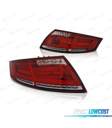 PILOTOS AUDI TT 06-14 LIGHT BAR ROJO CROMO DINAMICOS