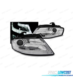 FAROS AUDI A4 B8 07-11 LUZ DIURNA FONDO CROMO