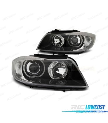 FAROS BMW E90 E91 05-08 OJOS ANGEL LED CCFL FONDO NEGRO