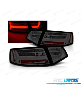 PILOTOS AUDI A6 4F 08-11 LIGHT BAR FONDO CROMO AHUMADO