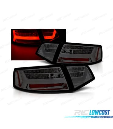 PILOTOS AUDI A6 4F 08-11 LIGHT BAR FONDO CROMO AHUMADO