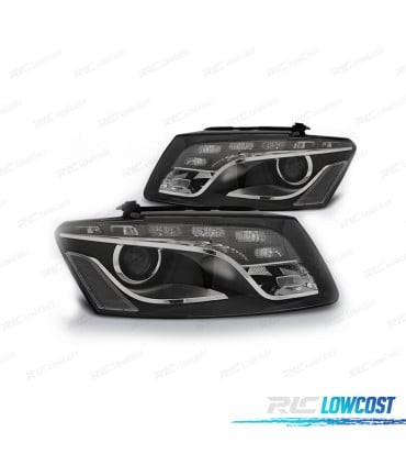 FAROS PARA AUDI Q5 08-12 LUZ DIURNA DRL FONDO NEGRO