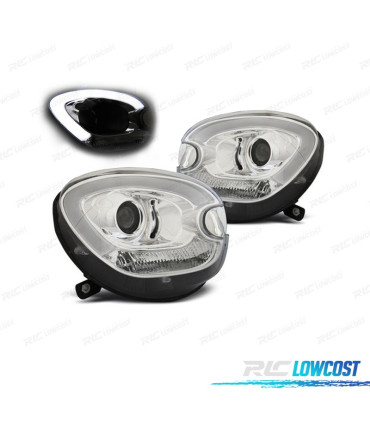 FAROS PARA MINI R60 COUNTRYMAN 10-15 XENON TUBE LIGHT FONDO CROMO