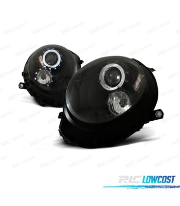 FAROS PARA MINI COOPER R56 R57 06-14 OJOS ANGEL FONDO NEGRO