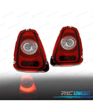 PILOTOS MINI COOPER R56 R57 10-14 LIGHT BAR ROJO CROMO