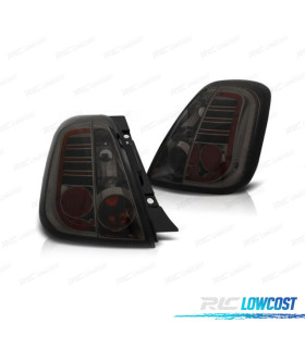 PILOTOS FIAT 500 07-15 LED FONDO CROMO AHUMADO
