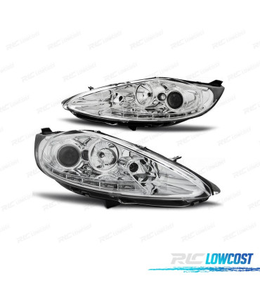 FAROS PARA FORD FIESTA 08-12 LUZ DIURNA FONDO CROMO
