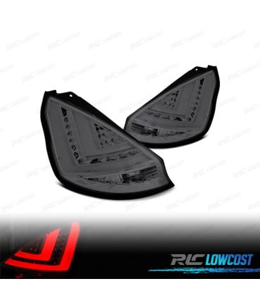 PILOTOS FORD FIESTA MK7 08-12 LIGHT BAR FONDO CROMO AHUMADO
