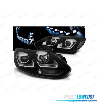 FAROS FORD FOCUS 11-14 LUZ DIURNA FONDO NEGRO