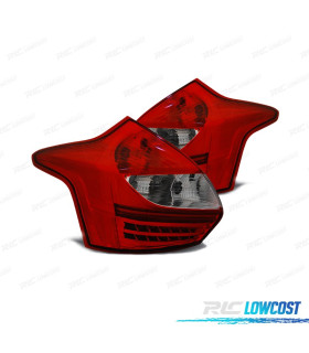 PILOTOS FORD FOCUS MK3 11-14 LED ROJO CROMO