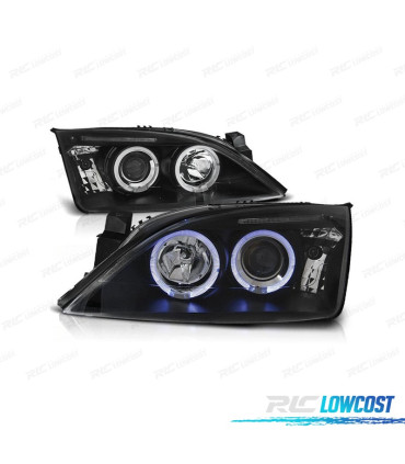 FAROS PARA FORD MONDEO MK3 00-07 OJOS ANGEL FONDO NEGRO
