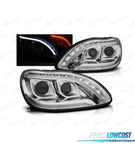 FAROS PARA MERCEDES CLASE S W220 98-05 TUBE LIGHT FONDO CROMO