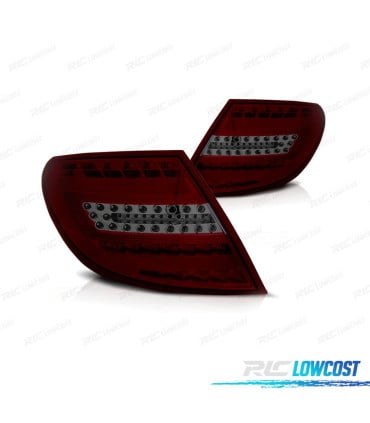 PILOTOS PARA MERCEDES CLASE C W204 SEDAN 07-11 LIGHT BAR ROJO AHUMADO