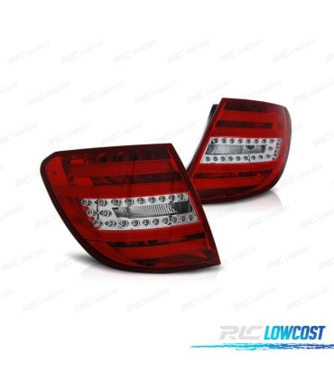 PILOTOS PARA MERCEDES CLASE C W204 KOMBI 07-11 LEDBAR ROJO CROMO