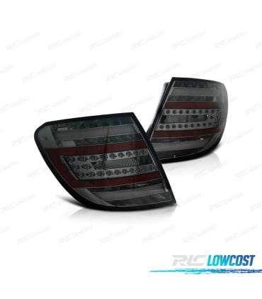PILOTOS PARA MERCEDES CLASE C W204 KOMBI 07-11 LIGHT BAR FONDO CROMO AHUMADO
