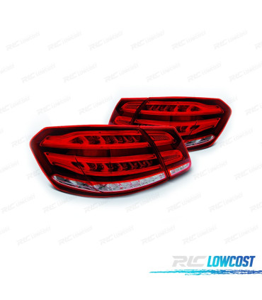 PILOTOS MERCEDES CLASE E W212 09-13 LIGHT BAR ROJO CROMO