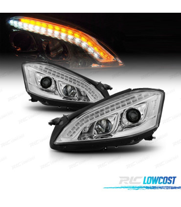 FAROS PARA MERCEDES CLASE S W221 05-09 TUBE LIGHT FONDO CROMO