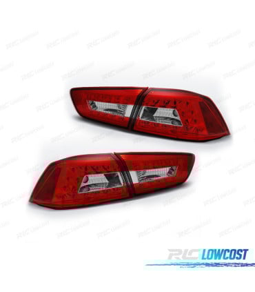 PILOTOS PARA MITSUBISHI LANCER SEDAN 08- LED ROJO CROMO