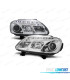 FAROS PARA VOLKSWAGEN VW CADDY 04-10 LUZ DIURNA FONDO CROMO