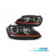 FAROS VOLKSWAGEN VW GOLF 7 GTI 12-17 LUZ DIURNA FONDO NEGRO ROJO
