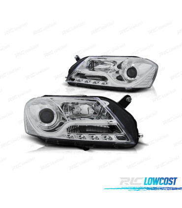 FAROS PARA VOLKSWAGEN VW PASSAT B7 10-14 TUBE LIGHT FONDO CROMO