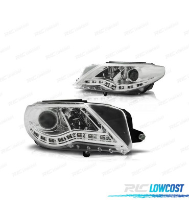 FAROS PARA VOLKSWAGEN VW PASSAT CC 08-12 LUZ DIURNA FONDO CROMO