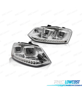 FAROS VOLKSWAGEN VW POLO 6R 09-14 LUZ DIURNA DINAMIC FONDO CROMO