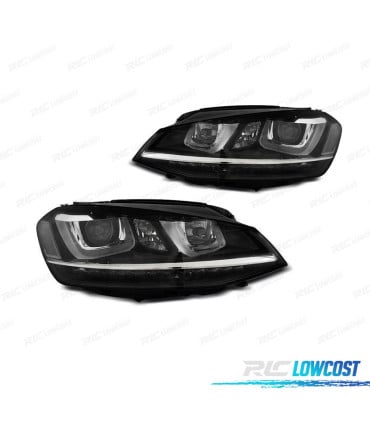 FAROS PARA VOLKSWAGEN VW GOLF 7 12-17 LUZ DIURNA DINAMIC FONDO NEGRO