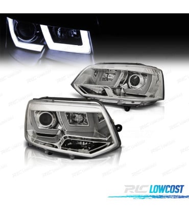 FAROS VOLKSWAGEN VW TRANSPORTER T5 10-15 TUBE LIGHT FONDO CROMO