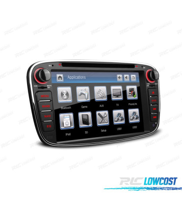 RADIO NAVEGADOR 7" PARA FORD REDONDA COLOR NEGRO USB GPS TACTIL HD