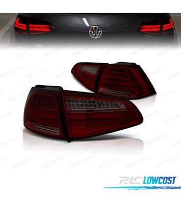 PILOTOS VOLKSWAGEN VW GOLF 7 12-17 LIGHTBAR ROJO AHUMADO LED