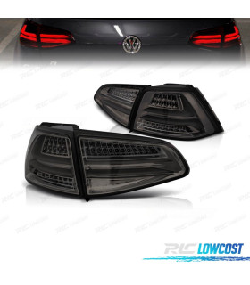 PILOTOS PARA VOLKSWAGEN VW GOLF 7 12-17 LIGHTBAR FONDO CROMO AHUMADO LED