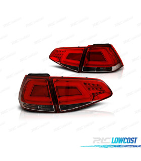 PILOTOS VOLKSWAGEN VW GOLF 7 12-17 LIGHTBAR ROJO CROMO