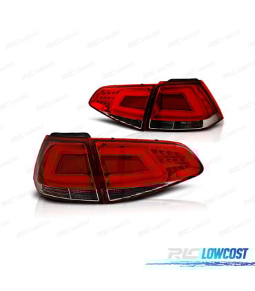 PILOTOS VOLKSWAGEN VW GOLF 7 12-17 LIGHTBAR ROJO CROMO