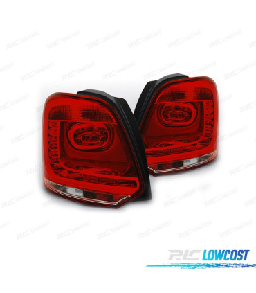 PILOTOS VOLKSWAGEN VW POLO 6R 09-14 LED ROJO CROMO